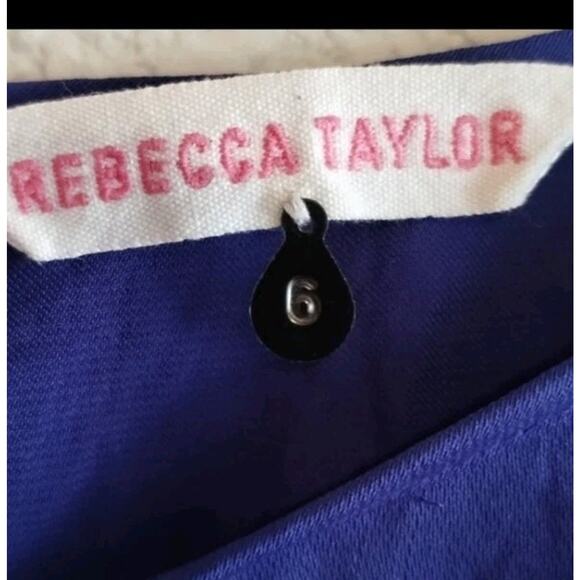 Rebecca Taylor Recycled Polyester Flowy Crepey Purple-Blue Cap Slv Mini Dress 6 - Picture 2 of 12